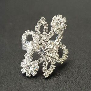 Silver tone rhinestone ring Size 7.5